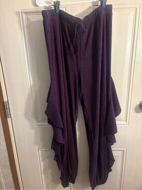 Free People Beach Women’s MEDIUM Paradiso pants Vintage Grape Beachy Boho